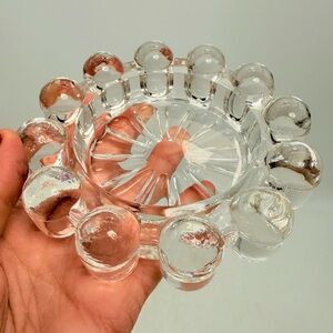 vintage Anchor Hocking "Boopie" clear bubble glass ashtray | trinket dish |